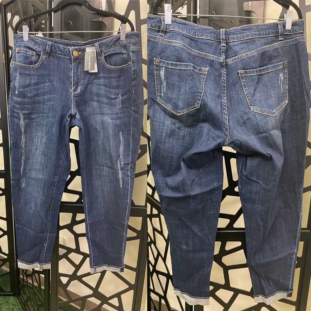 Lane Bryant Dark Blue Boyfriend Jeans